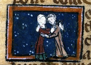 Escena de amor de un manuscrito francés del siglo XIII de Unknown artist