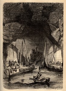Cuevas de Morgat - Cuevas Marinas de Morgat - Finisterre - Bretaña - grabado en “PATRIE” - DESCRIPCIÓN PICTÓRICA DE FRANCIA EN 6 VOLÚMENES POR LUCIEN HUARD - finales del siglo XIX de Unknown artist