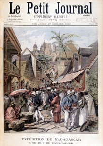 Expedición a Madagascar: una calle en Tananarive - en 