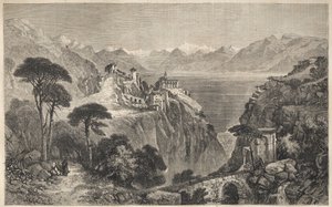 Madonna del Sasso, Suiza - El Convento de Nuestra Señora del Sasso - cerca de Locarno en el Lago Maggiore - Cantón de Ticino en Suiza - 1861 de Unknown artist