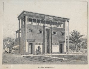 Maison Egyptienne - grabado de 1889 en 