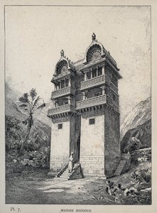 Maison Hindu - grabado de 1889 en 