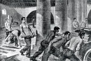 Fabricación de hierro en la fábrica de Couillet de Unknown artist