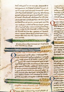 Página manuscrita “Cirugía” (MS. LAT.VII XXXII-3023) por Guillaume de Salicet (Guglielmo da Saliceto) (1207-1270) monje y doctor. Siglo XIV Biblioteca Marciana Venecia