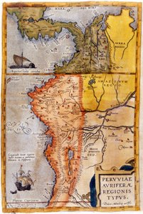 Mapa de Colombia y Perú. 1590. de Unknown artist