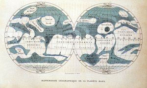 Mapa del Planeta Marte - en “Astronomía Popular” de Camille Flammarion, ed. Marpon & Flammarion de Unknown artist