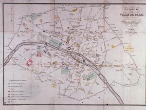 Mapa de la ciudad de París en 1840 de Unknown artist