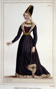 María de Anjou, Reina de Francia (1404-1463), esposa de Carlos VII. Grabado de 1830 de Unknown artist