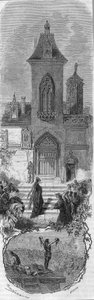 María de Borgoña pide la gracia de sus ministros. Muerte de Hugonat y el Señor de Humbercourt el 3 de abril de 1477. Grabado del siglo XIX. de Unknown artist