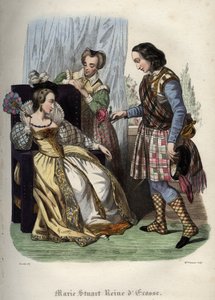 María, Reina de Escocia (María I de Escocia) (1542-1587). Grabado de 1842 en "Histoire des popes" por Maurice Lachatre. Colección privada. de Unknown artist