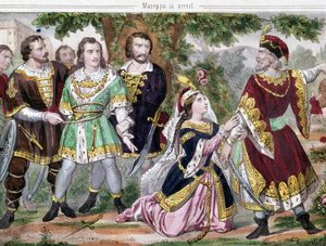 Mazeppa detenido. Ilustración para el poema “Mazeppa” de Lord Byron publicado en 1819. Siglo XIX. de Unknown artist