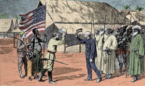 Encuentro entre Sir Henry Morton Stanley (1841-1904) y David Livingstone (1813-1873) en 1871