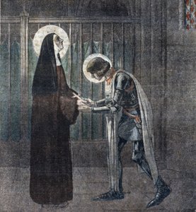 Encuentro de Juana de Arco (1412-1431) y Colette de Corbie (1381-1447) en Moulins