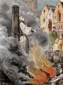 Miguel Servet (Miguel de Villanueva) (1511-1553) quemado vivo en Ginebra por orden de Calvino.