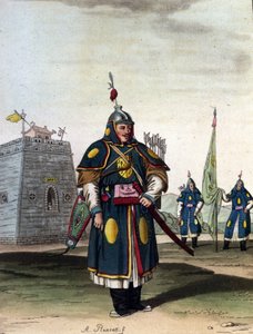 Militar chino manchú - en “El traje antiguo y moderno” de J. Ferrario, ed. Milán de Unknown artist
