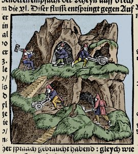 Minas en el siglo XV. Grabado de Johann Stumpff "Den Edlen Strength Besten Fromen". principios del siglo XVI de Unknown artist