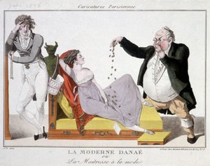Danaé moderna o la alcaldesa de moda (prostitución) - caricatura de Unknown artist