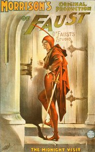 Producción original de Morrison de Fausto: la visita de medianoche - cartel para una obra de teatro: ilustración de la visita de Fausto de Unknown artist