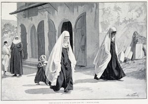 Mujeres musulmanas en Bosnia. En Tour du monde 1/1896 de Unknown artist