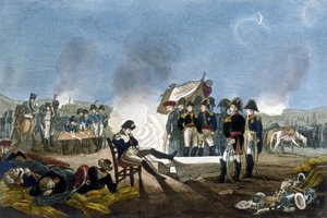 Napoleón I Bonaparte durmiendo en el vivac en la víspera de la Batalla de Austerlitz el 1 de diciembre de 1805