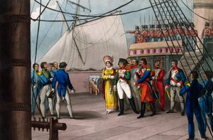 Napoleón confía en la fe británica - Napoleón Bonaparte a bordo del Bellerophon, el barco británico que lo llevó al exilio en Santa Elena el 15 de julio de 1815 de Unknown artist