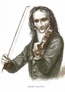 Niccolo Paganini (1782 - 1840) toca su Stradivarius (violín creado por el luthier italiano Antonio Stradivari) de Unknown artist