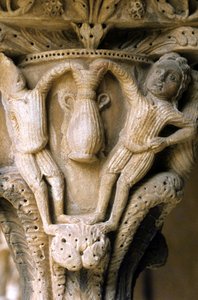Arte normando en Monreale (Sicilia): capiteles del Claustro de los Benedictinos.