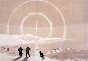 Auroras boreales - en "Las costas del mar polar, una narración de expedición ártica", por Dr. Edward Moos, Marcus Nard & Co, Londres de Unknown artist