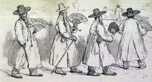 Notable del pueblo de Sbin Po (Kree) en un paseo (finales del siglo XIX).