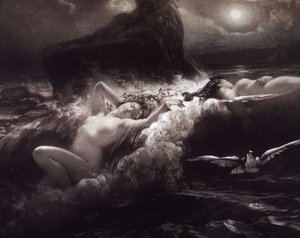 Ninfas - litografía de Unknown artist