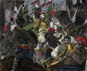 El 29 de mayo de 1453, asalto de Constantinopla por Muhammad II, sultán del Imperio Otomano - Captura de Constantinopla: el ejército del sultán otomano Mehmet II (Mehmed II el Conquistador o Muhammad II Fatih) (1430-1481) sitió la ciudad de Constantinopla de Unknown artist