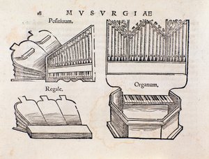 Representación de órgano. Página tomada del manual práctico de música Musurgia de Unknown artist