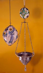Arte oriental: bolas de loza policromada con ángeles de Unknown artist