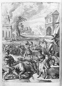 Ovidio - ilustración para el libro 15 - (P. Ovidii Nasonis Metamorphose libri XV con notas de TH. Farnabii.) nota de Thomas Farnaby (Farnabia) (1575-1647) de Unknown artist
