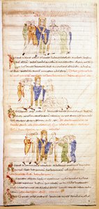 Página de una biblia iluminada (Ms.723-Foglio 138v.) del comienzo del siglo XII. Roma, Biblioteca Casanatense de Unknown artist
