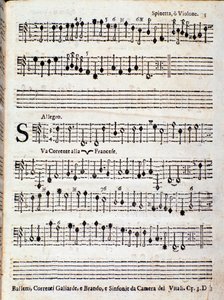 Página de partitura musical de Balletti, correnti alla francese opus 3 de Giovanni Battista Vitali de Unknown artist