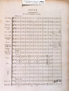 Página de partitura musical de Moisés en Egipto de Gioacchino Rossini de Unknown artist