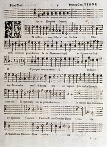 Página de partitura musical de Salmos (op 16) de Ludovico Viadana de Unknown artist