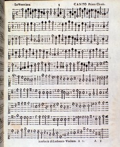 Página de partitura musical de Sinfonie musicali de Ludovico Viadana de Unknown artist