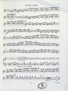 Página de la partitura del primer violín de la obertura n. 11 de Kalliwoda de Unknown artist
