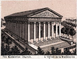 París, Francia: vista de la Iglesia de la Madeleine. en "El mundo ilustra 168 vistas" Sin fecha (finales del siglo XIX) de Unknown artist