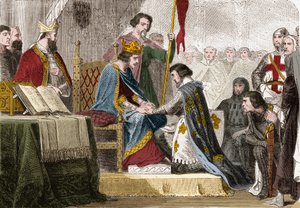 Felipe IV el Hermoso (1268 - 1314), rey de Francia, dio a su hija Isabel de Francia (1295-1358) en matrimonio en 1308 al hijo del rey Eduardo II de Inglaterra (1284-1327). de Unknown artist