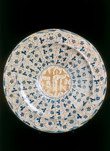Plato con monograma cristalizado, manufactura de Valencia de Unknown artist