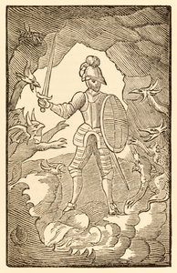 ¡Pobre hombre! ¿Dónde estás ahora? Tu día es noche. de El progreso del peregrino de este mundo, al que está por venir de John Bunyan (1628-1688) El cristiano entra en el Valle de la Sombra de la Muerte y t de Unknown