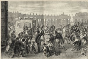 El Papa Pío IX yendo a la Iglesia de San Luis de los Franceses con motivo de la fiesta del 15 de agosto de 1869 de Unknown artist