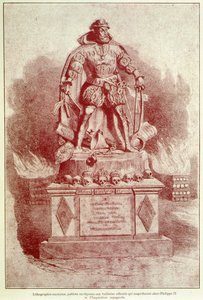 Retrato-carga de Felipe II sobre la Inquisición Española - grabado de Unknown artist