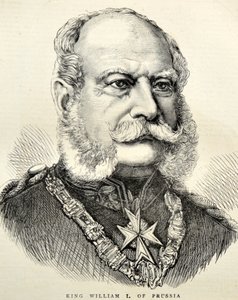 Retrato Guillermo I de Alemania/Prusia 1870 (grabado) de Unknown artist
