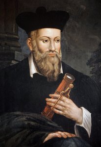 Retrato de Michel de Nostre-Dame (Nostre Dame), conocido como Nostradamus, astrólogo (1503-1566), detalle, Maison de Nostradamus, Salon de Provence, Bouches du Rhone de Unknown artist