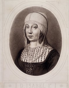 Retrato en medallón de Isabel I la Católica o de Castilla - grabado de Unknown artist