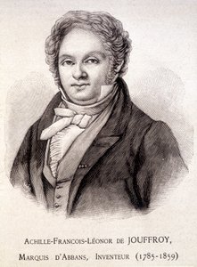 Retrato de Achille François Léonor de Jouffroy, Marqués de Abbans, Inventor (1785 - 1859) - grabado del siglo XIX de Unknown artist